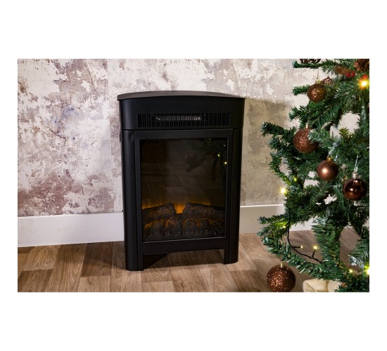 Ηλεκτρικό Τζάκι Επιδαπέδιο LED 1800/2000W Μαύρο 41x26x59cm ALPINA