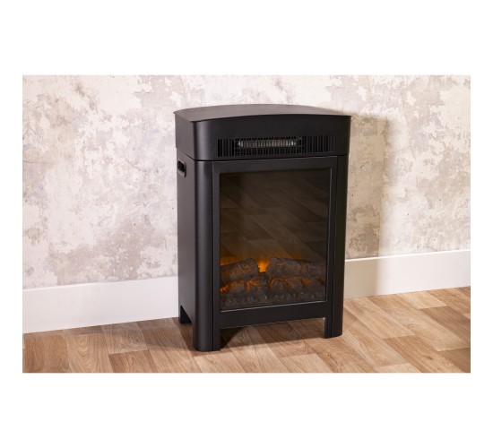 Ηλεκτρικό Τζάκι Επιδαπέδιο LED 1800/2000W Μαύρο 41x26x59cm ALPINA