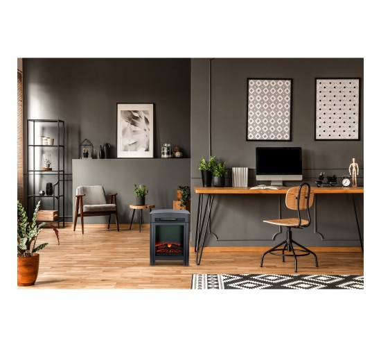 Ηλεκτρικό Τζάκι Επιδαπέδιο LED 1800/2000W Μαύρο 41x26x59cm ALPINA