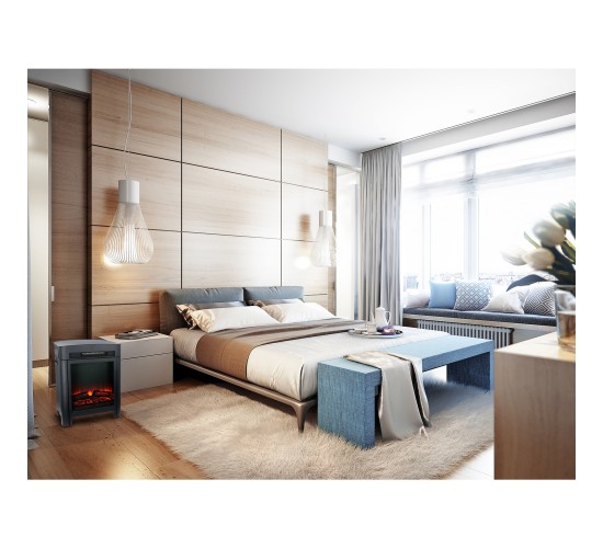 Ηλεκτρικό Τζάκι Επιδαπέδιο LED 1800/2000W Μαύρο 41x26x59cm ALPINA