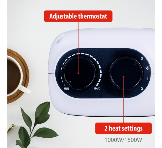 Φορητό Αερόθερμο 2-Σε-1 1500W Λευκό/Μαύρο 16x10x22cm ALPINA