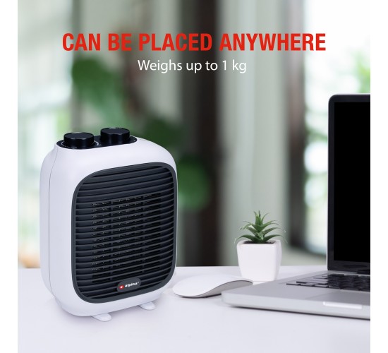 Φορητό Αερόθερμο 2-Σε-1 1500W Λευκό/Μαύρο 16x10x22cm ALPINA