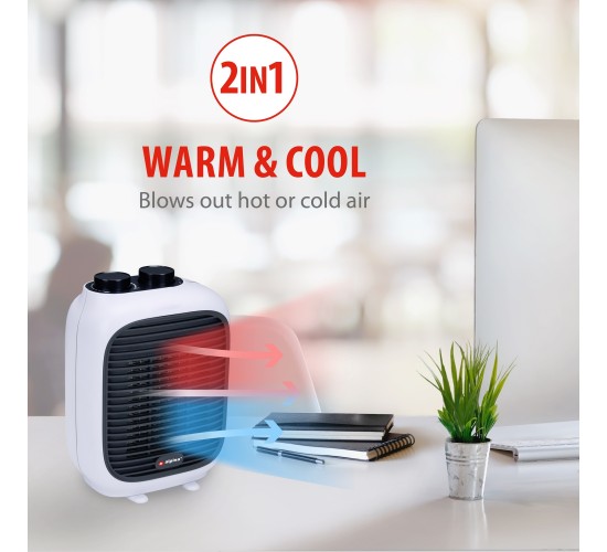 Φορητό Αερόθερμο 2-Σε-1 1500W Λευκό/Μαύρο 16x10x22cm ALPINA