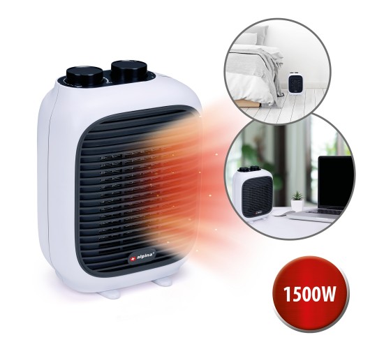 Φορητό Αερόθερμο 2-Σε-1 1500W Λευκό/Μαύρο 16x10x22cm ALPINA