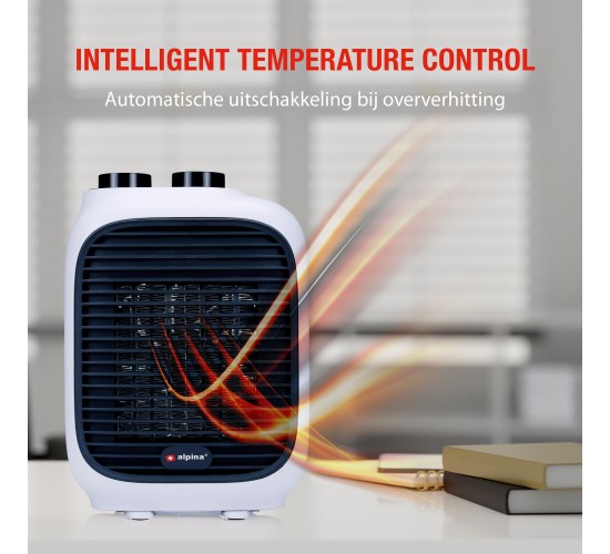 Φορητό Αερόθερμο 2-Σε-1 1500W Λευκό/Μαύρο 16x10x22cm ALPINA
