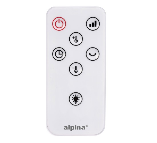 Αερόθερμο Δαπέδου Πύργος Φορητό Με Τηλεχειριστήριο Λευκό/Μαύρο 2000W ALPINA