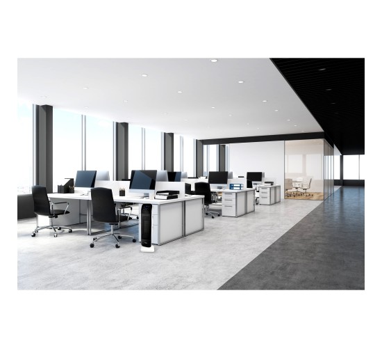 Αερόθερμο Δαπέδου Πύργος Φορητό Με Τηλεχειριστήριο Λευκό/Μαύρο 2000W ALPINA