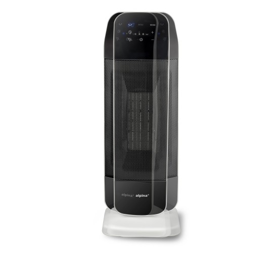 Αερόθερμο Δαπέδου Πύργος Φορητό Με Τηλεχειριστήριο Λευκό/Μαύρο 2000W ALPINA