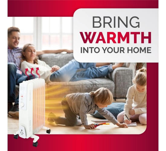 Ηλεκτρικό Καλοριφέρ Λαδιού 7 Φέτες Λευκό 1500W ALPINA