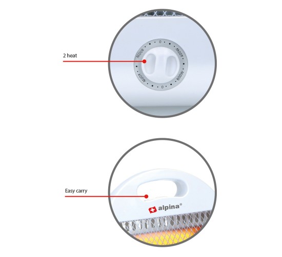Θερμάστρα Χαλαζία 800W Λευκό 23x17x35cm ALPINA