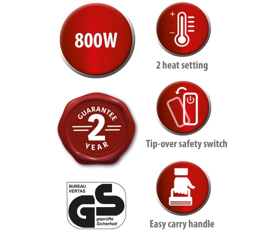 Θερμάστρα Χαλαζία 800W Λευκό 23x17x35cm ALPINA