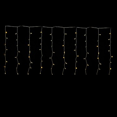 80 LED Κουρτίνα Εξωτερικού Χώρου Θερμό Λευκό Φως Διάφανο Καλώδιο 2x1m