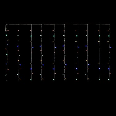 80 LED Κουρτίνα Εξωτερικού Χώρου Πολύχρωμο Φως Διάφανο Καλώδιο 2x1m
