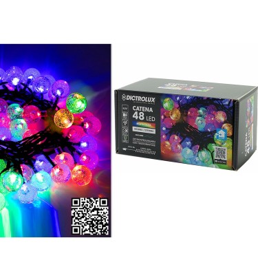 48 LED Εσωτ. & Εξωτ. Χώρου Με 8 Προγράμματα Και Μετασχηματιστή Πολύχρωμο Φως Πράσινο Καλώδιο Μη Επεκτεινόμενο Μπαταρίας 