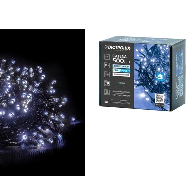 500 LED Εσωτ. & Εξωτ. Χώρου Με Μετασχηματιστή Ψυχρό Λευκό Φως Πράσινο Καλώδιο Μη Επεκτεινόμενο IP44 31V 10 3m