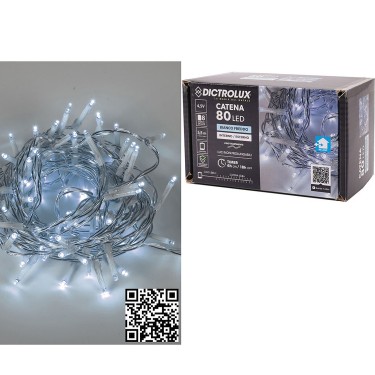80 LED Κεριά Εσωτ. & Εξωτ. Χώρου Με 8 Προγράμματα Και Χρονοδιακόπτη Ψυχρό Λευκό Φως Διάφανο Καλώδιο Μη Επεκτεινόμενο Μπα