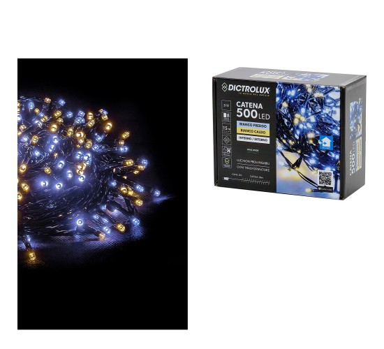 500 LED Εσωτ. & Εξωτ. Χώρου Με 8 Προγράμματα Και Μετασχηματιστή Ψυχρό/Θερμό Λευκό Φως Πράσινο Καλώδιο Μη Επεκτεινόμενο I