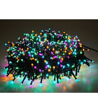 1000 LED Εσωτ. & Εξωτ. Χώρου Με 8 Προγράμματα Και Μετασχηματιστή Πολύχρωμο Φως Πράσινο Καλώδιο Μη Επεκτεινόμενο IP44 31V