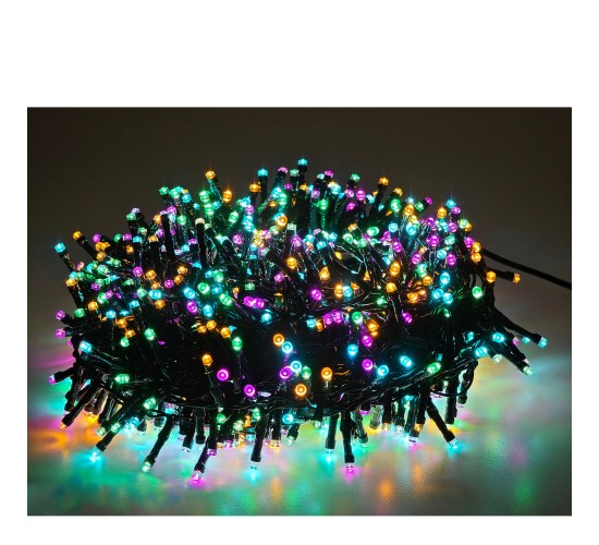 1000 LED Εσωτ. & Εξωτ. Χώρου Με 8 Προγράμματα Και Μετασχηματιστή Πολύχρωμο Φως Πράσινο Καλώδιο Μη Επεκτεινόμενο IP44 31V