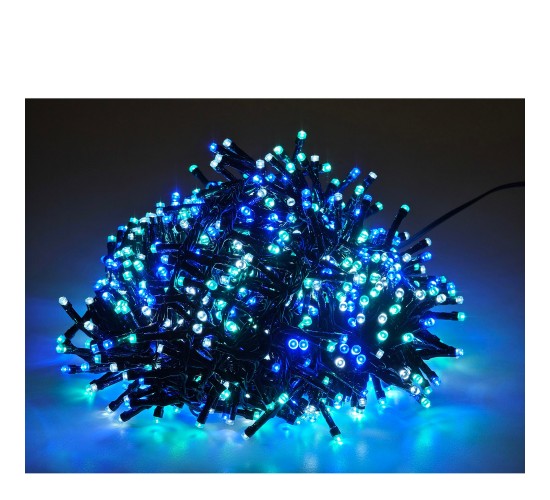 1000 LED Εσωτ. & Εξωτ. Χώρου Με 8 Προγράμματα Και Μετασχηματιστή Πολύχρωμο Φως Πράσινο Καλώδιο Μη Επεκτεινόμενο IP44 31V