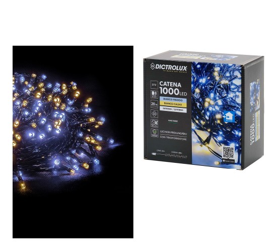 1000 LED Εσωτ. & Εξωτ. Χώρου Με 8 Προγράμματα Και Μετασχηματιστή Ψυχρό/Θερμό Λευκό Φως Πράσινο Καλώδιο Μη Επεκτεινόμενο 