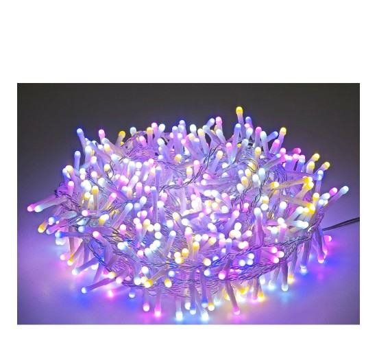 500 LED Εξωτερικού Χώρου Πολύχρωμο Φως Διάφανο Καλώδιο
