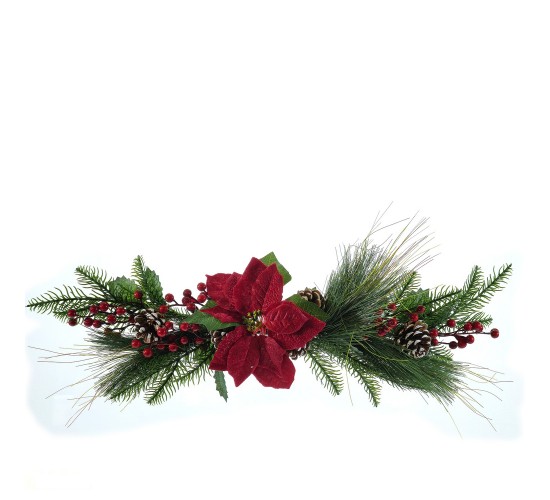 Χριστουγεννιάτικο Κλαδί Με Αστέρι Poinsettia 60cm