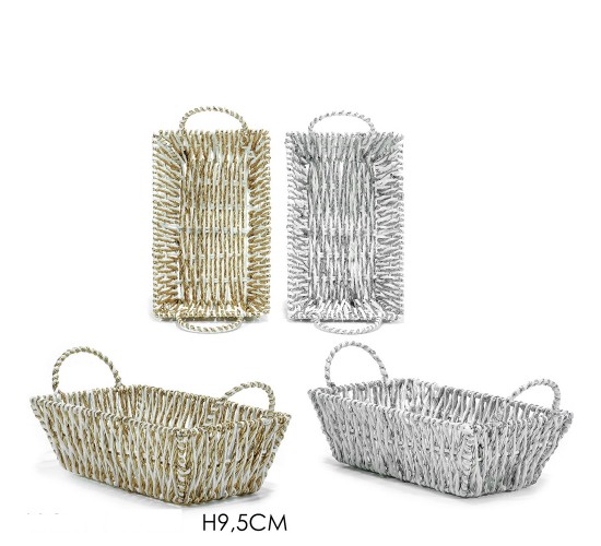Χριστουγεννιάτικο Ορθογώνιο Καλάθι 28x17x9.5cm Σε 2 Σχέδια