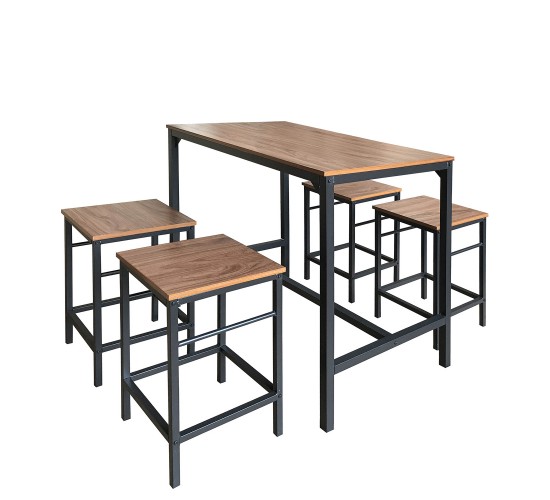 Σετ Τραπεζαρία (4 1) ArteLibre BRUNELLO Καρυδί 100x60x86cm