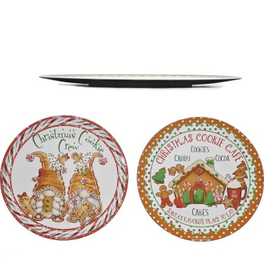 Χριστουγεννιάτικος Δίσκος Gingerbread 40cm Σε 2 Σχέδια
