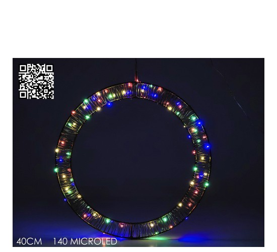 Χριστουγεννιάτικος Δακτύλιος 40cm Με 140 MicroLED RGB