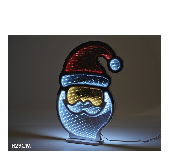Χριστουγεννιάτικη LED Infinity Φιγούρα Άγιος Βασίλης 29cm Με USB