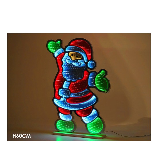 Χριστουγεννιάτικη LED Infinity Φιγούρα Άγιος Βασίλης 60cm