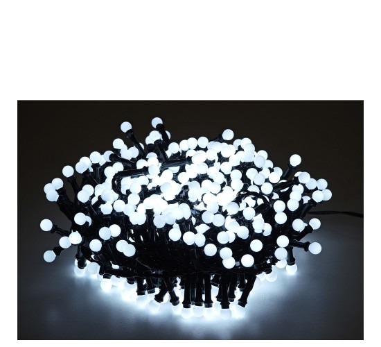 Χριστουγεννιάτικα Φώτα 300 LED Cherry Ψυχρό Λευκό Με Πράσινο Καλώδιο Και Πρόγραμμα