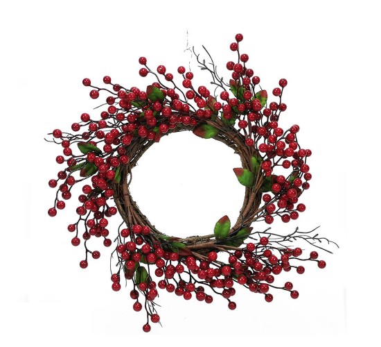 Χριστουγεννιάτικο Στεφάνι Κόκκινα Berries Φ35cm