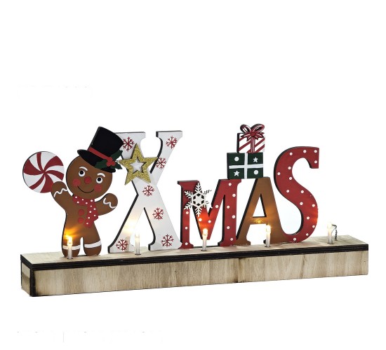 Φωτιζόμενη Χριστουγεννιάτικη Διακόσμηση Gingerbread 35x5x16cm