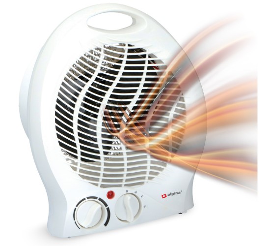 Αερόθερμο Με 2 Επιλογές Θερμοκρασίας Λευκό 2000W 22x13x27cm ALPINA