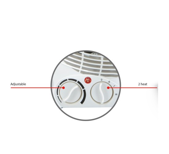 Αερόθερμο Με 2 Επιλογές Θερμοκρασίας Λευκό 2000W 22x13x27cm ALPINA