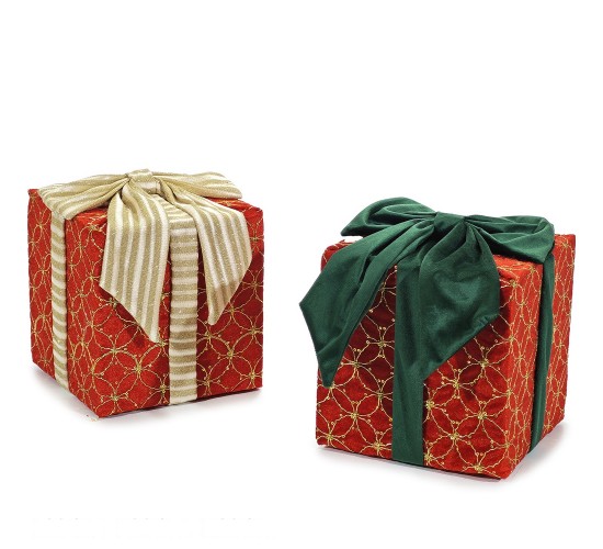 Χριστουγεννιάτικο Δώρο Διακοσμητικό 20x20cm Σε 2 Σχέδια