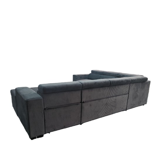 Καναπές Γωνιακός ArteLibre AVELON Γκρι Σκούρο Ύφασμα/Ξύλο 249x312x82cm