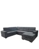 Καναπές Γωνιακός ArteLibre AVELON Γκρι Σκούρο Ύφασμα/Ξύλο 249x312x82cm