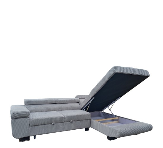 Καναπές Γωνιακός ArteLibre LUZANO Γκρι Ανοιχτό Ύφασμα/MDF 277x203x100cm