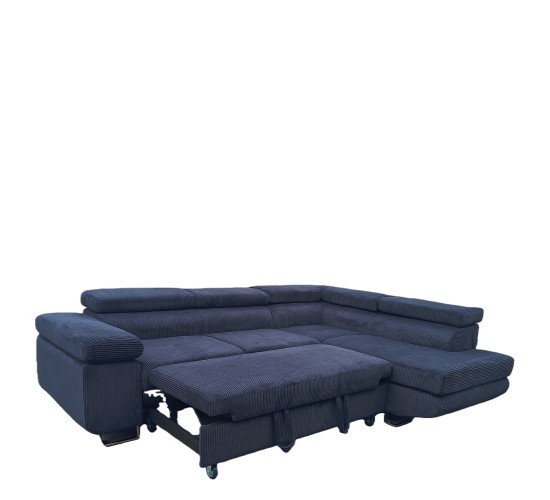 Καναπές Γωνιακός ArteLibre LUZANO Μαύρο Ύφασμα/MDF 277x203x100cm