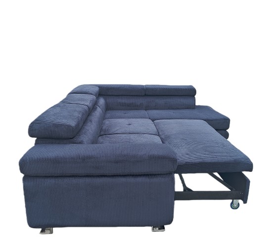 Καναπές Γωνιακός ArteLibre LUZANO Μαύρο Ύφασμα/MDF 277x203x100cm