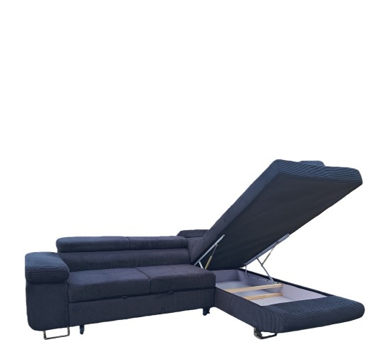 Καναπές Γωνιακός ArteLibre LUZANO Μαύρο Ύφασμα/MDF 277x203x100cm