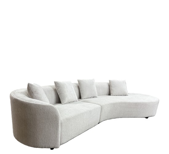 Καναπές MONTARO ArteLibre Γκρι Ανοιχτό Ύφασμα 140x105x65cm/206x124x68cm