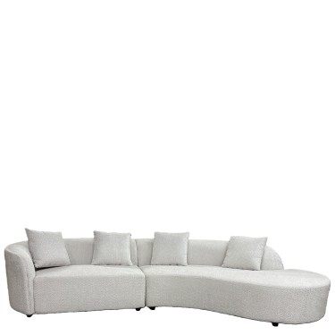 Καναπές MONTARO ArteLibre Γκρι Ανοιχτό Ύφασμα 140x105x65cm/206x124x68cm