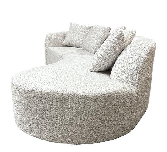 Καναπές MONTARO ArteLibre Γκρι Ανοιχτό Ύφασμα 140x105x65cm/206x124x68cm