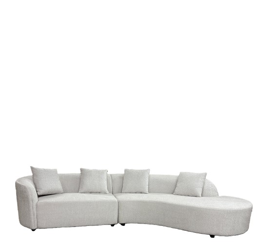 Καναπές MONTARO ArteLibre Γκρι Ανοιχτό Ύφασμα 140x105x65cm/206x124x68cm