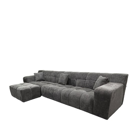 Καναπές Γωνιακός ArteLibre ORVELLA Γκρι Ύφασμα 363x194x80cm